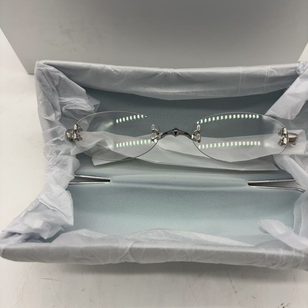 GENTLE MONSTER Furi Silver Rimless Oval Clear Glasses